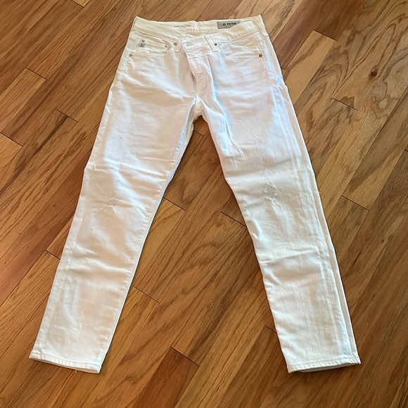 Ag Adriano Goldschmied Denim - AG Adriano Goldschmeid Ex Boyfriend Slouchy Slim WHITE Size 28 EUC